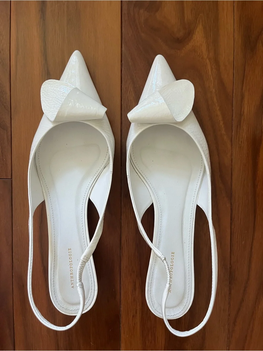 White slingbacks detailed slingbacks